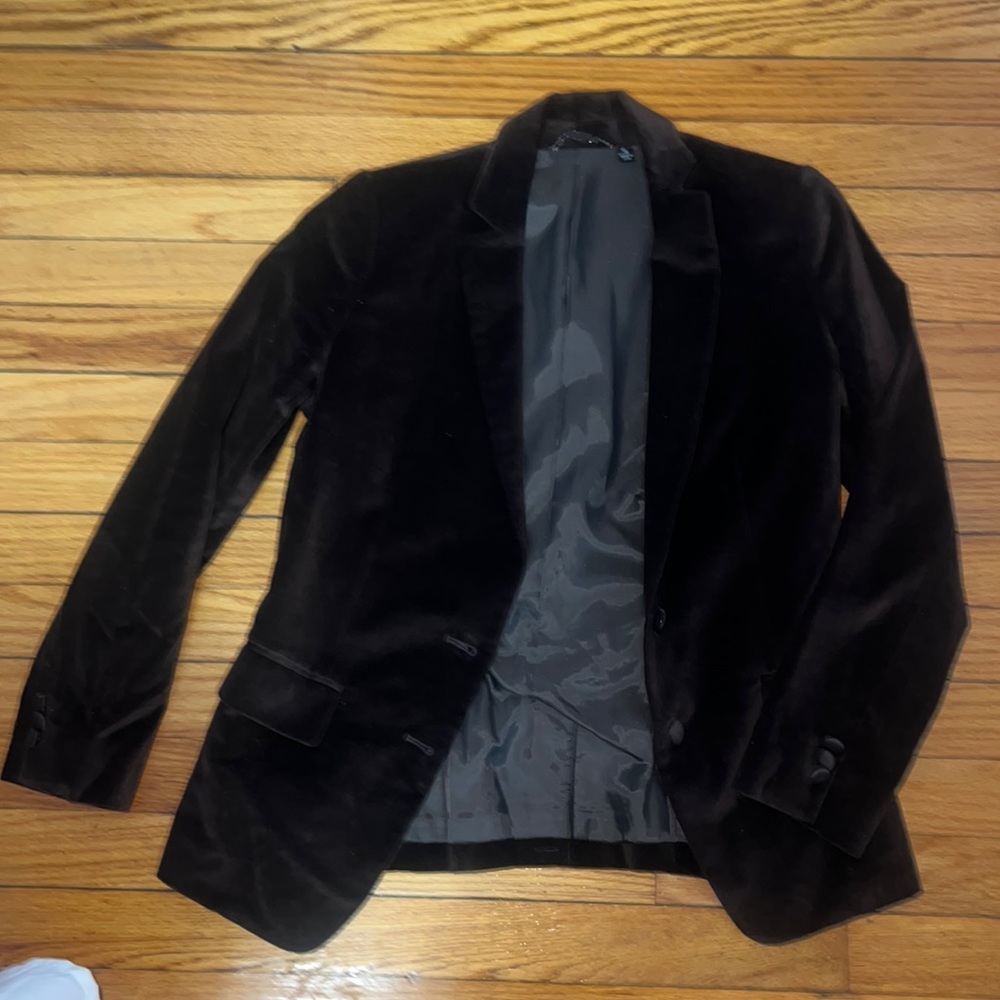 Women Uniqlo suede brown suade blazer